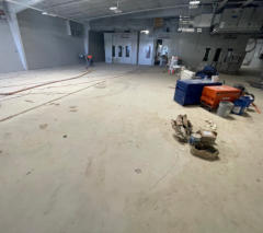 Concrete floor before grinding.